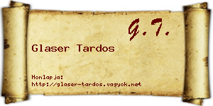 Glaser Tardos névjegykártya
